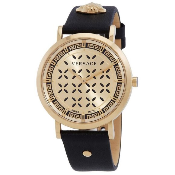 NWT Authentic Versace New Generation Quartz Gold-tone Dial Watch - Picture 1 of 3